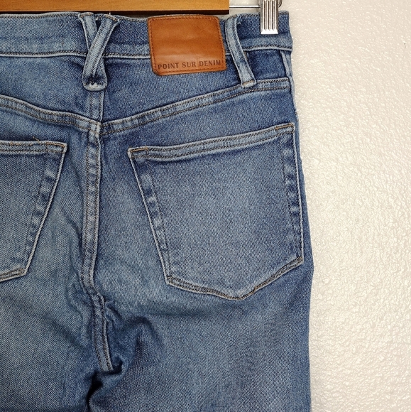 Point Sur Women's Denim Distressed High Tower Straight Jeans Size 27P - Picture 10 of 16